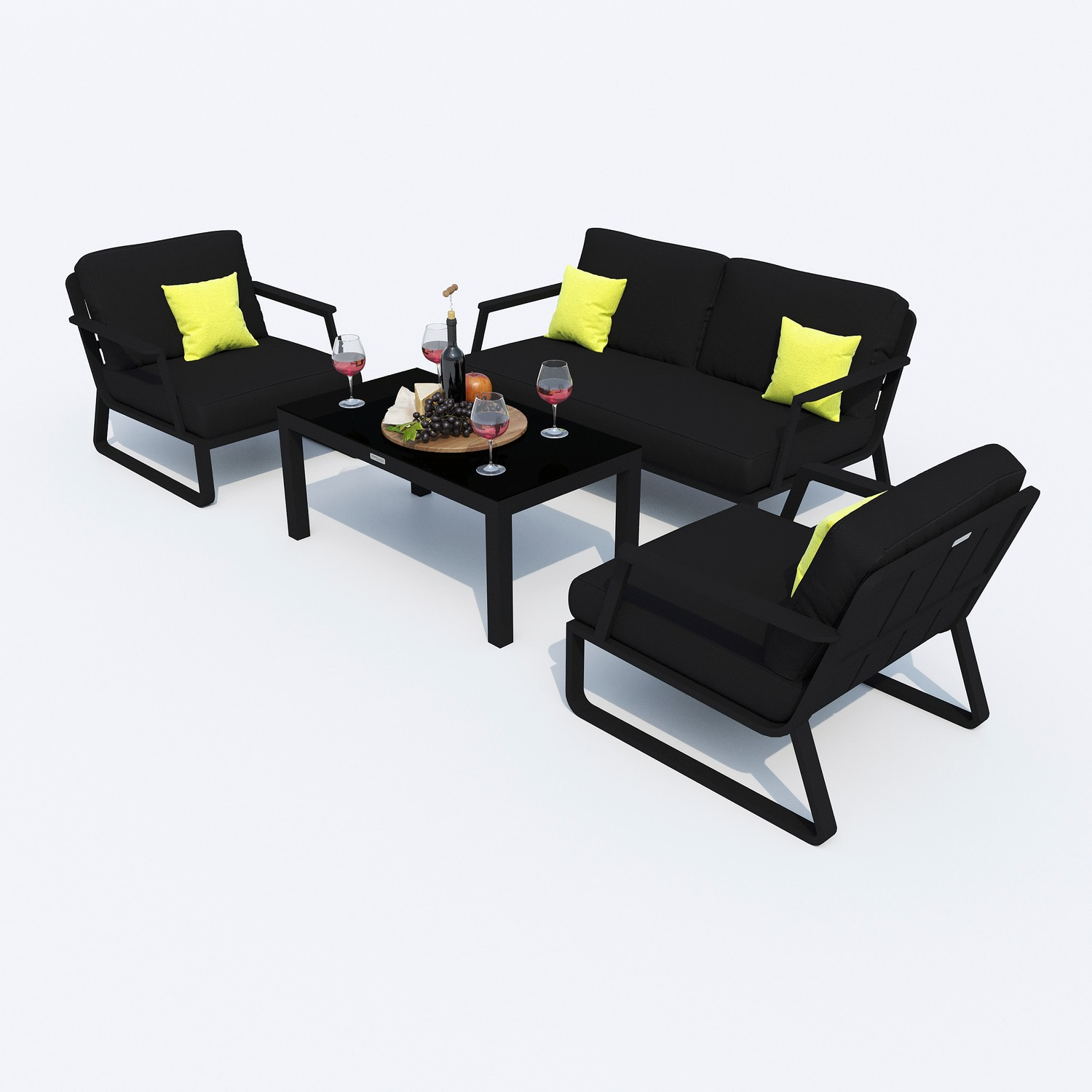 2651.0x1600 Kypit laynj-zony ESTIVO chernaya karkas karbon v Tumeni | Ideal Patio Laynj zona ESTIVO chernaya - karkas karbon, Laynj zona Лаунж зона ЭСТИВО черная - каркас карбон